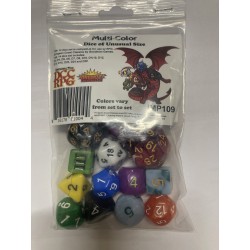 Set 14 dés multicolores