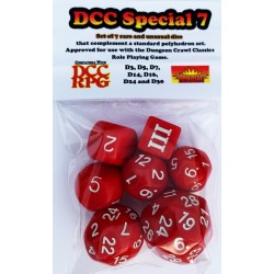 Set 7 dés spéciaux pour DCC...