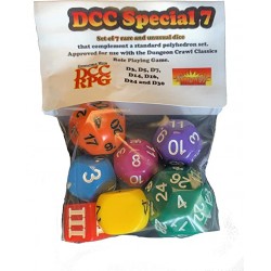 Set 7 dés spéciaux pour DCC...
